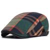 Plaid Newsboy Cap Men Women Four Seasons Vintage Casual Stripe Berets Gatsby Flat Hat Peaked Cap Adjustable