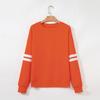 Women's Fashionable Round Neck Long Sleeved Sports Casual Color Blocked Pullover Sweater Sweatshirt Top