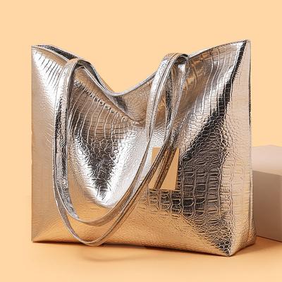 Bags Women's Large-capacity New Portable Shoulder Bags, Crocodile Pattern Fashion Women's Bags, Versatile Shopping Tote Bags
