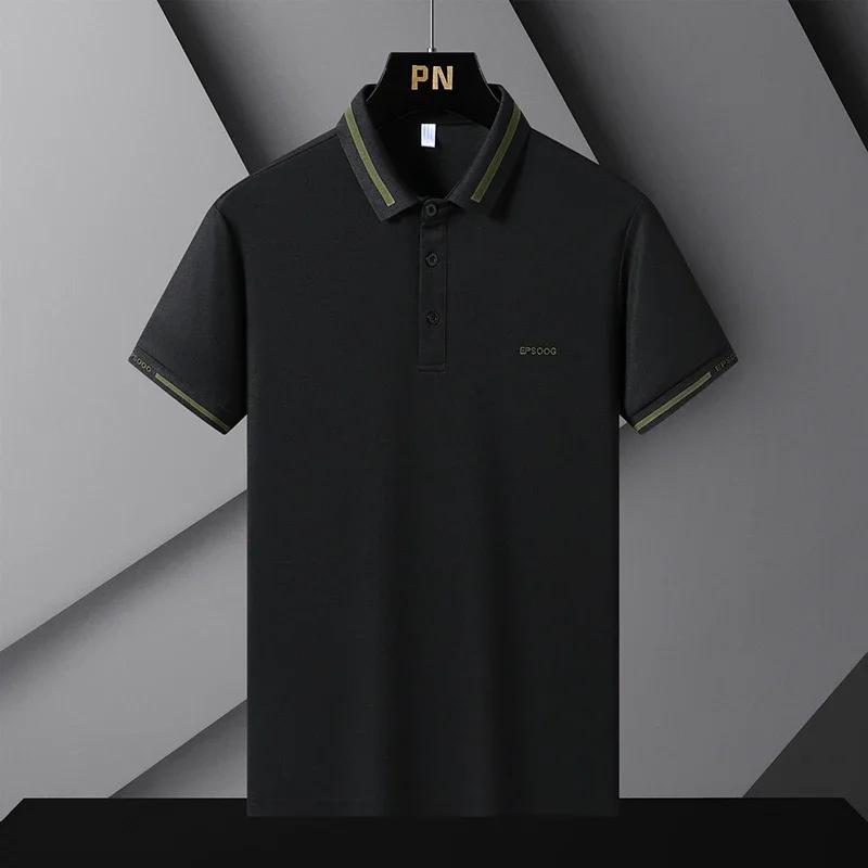 

Модные рубашки-поло в стиле Business Casual, пэчворк, контрастные цвета, летние, с коротким рукавом, мужская одежда, с воротником-поло, универсальные рубашки-поло M