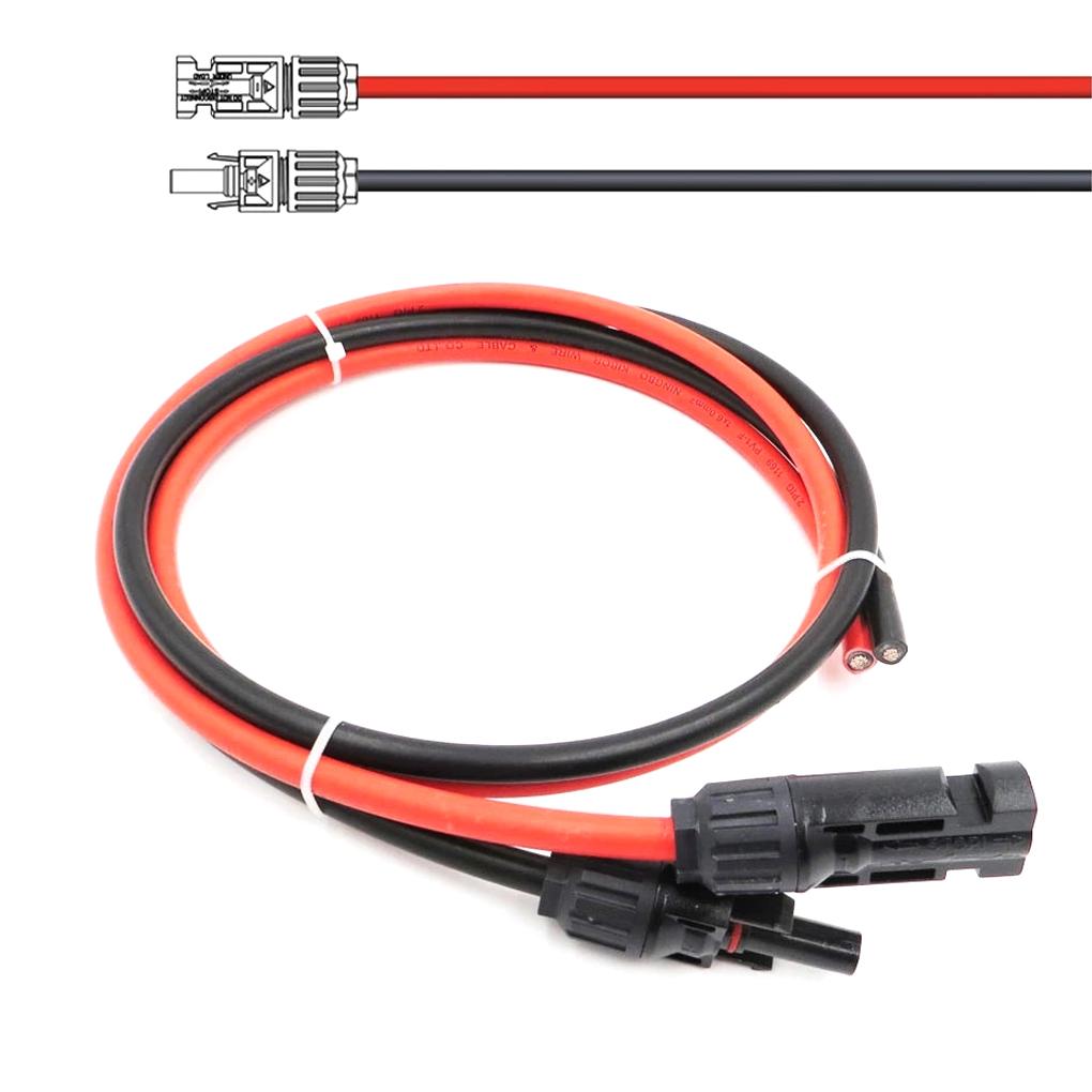 

Pack of 2 Solar Panel Extension Cable Extender 10AWG/6mm² Double Layer Insulative Flame Retardant Copper Wire Replacement 3 meter