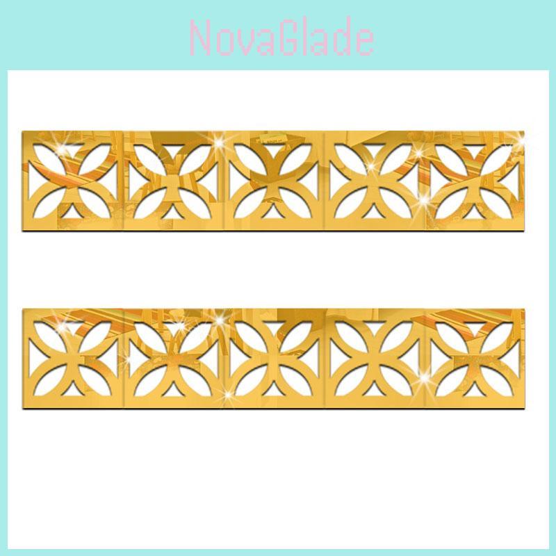Premium Acrylic 10pcs 3d Mirror Geometry Wall Stickers For Artistic Home Decor