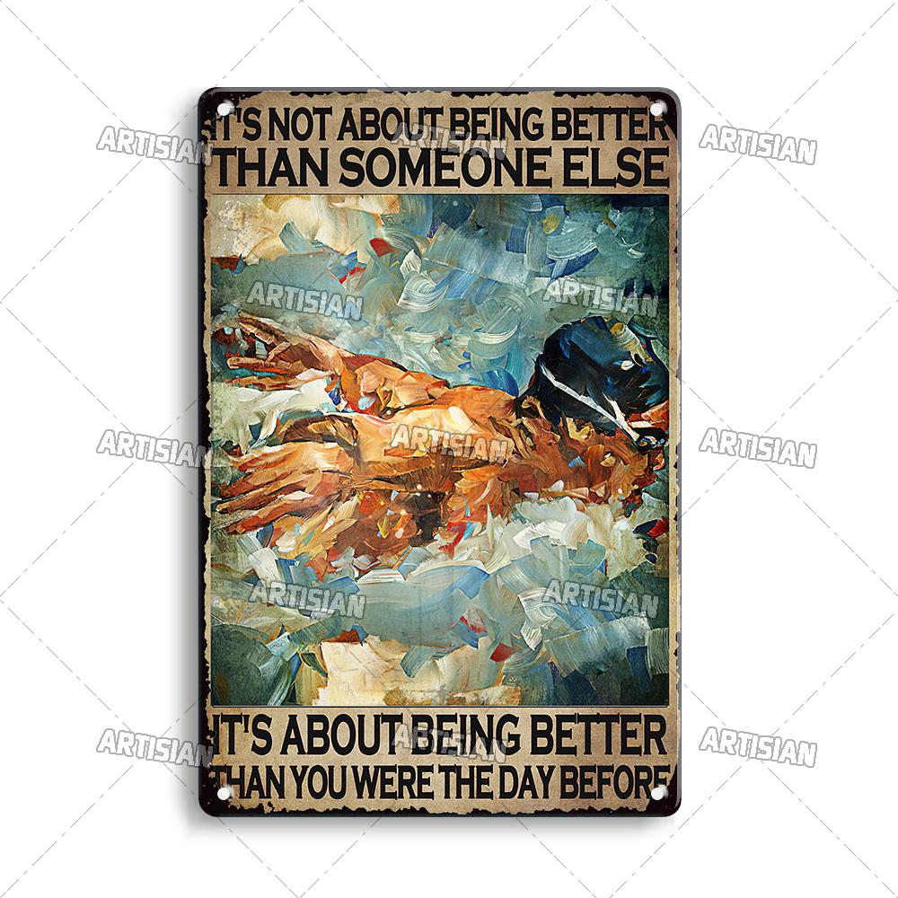 Artisian Sport Metal Sign Swimming Tin Poster Diving Decorative Plate Wall Decor Garage Bar Pub Club Hotel Cafe Kitchen Home