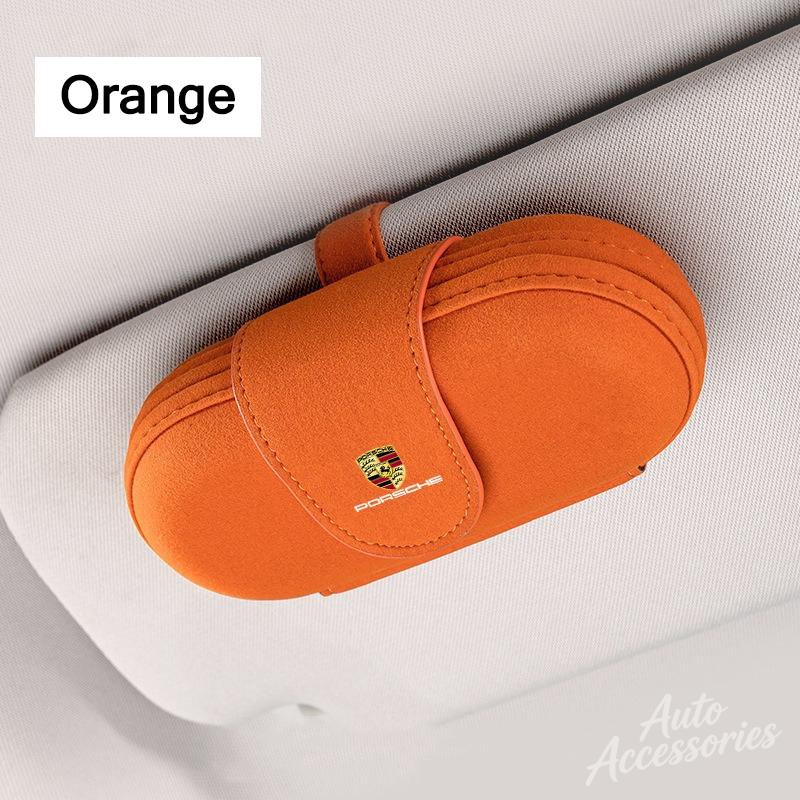 Car Glasses Case Auto Sun Visor Glasses Holder Sunglasses Clip Storage Accessories For Porsche Macan Panamera Cayenne Cayman 911 FU3