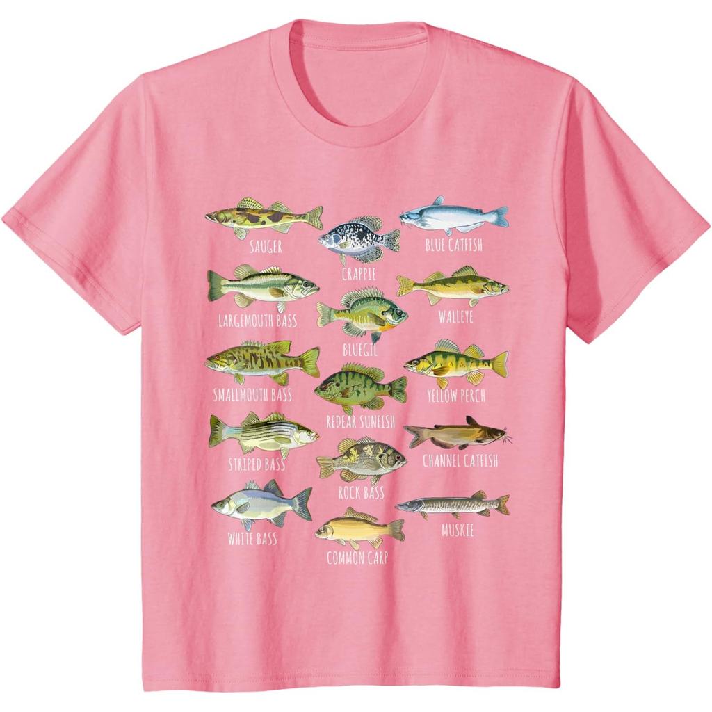 Kids Fish Species Biology Types of Freshwater Fish Fishing T-Shirt