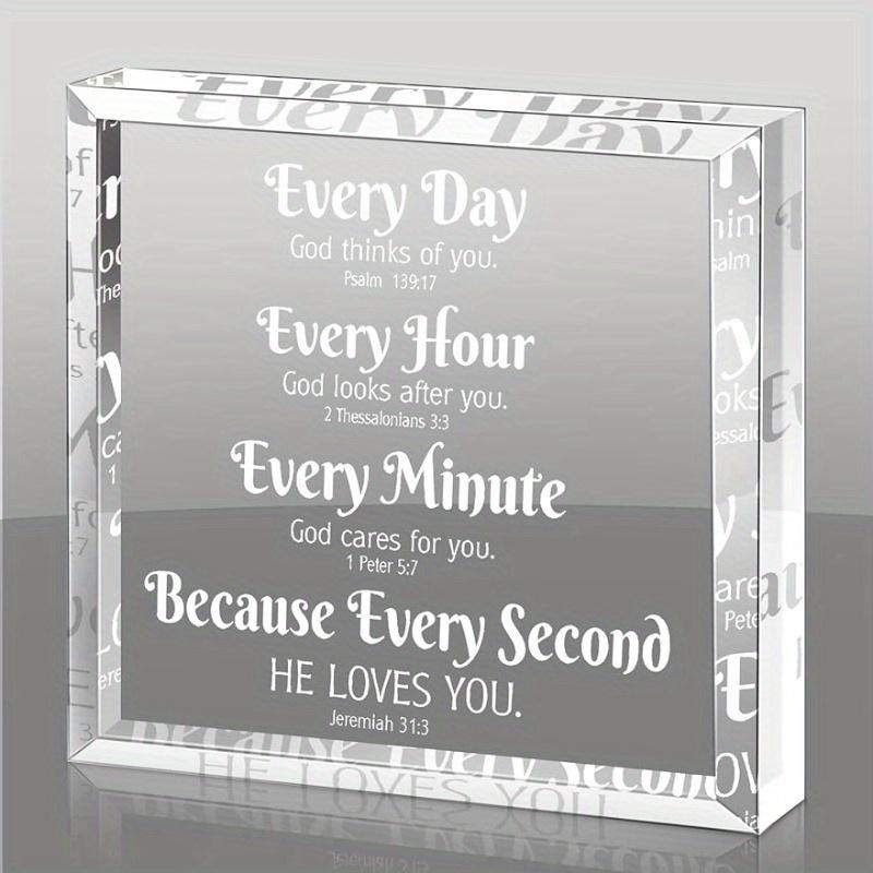 

Classic Scripture Desk Sign - Inspirational Bible Verse Decor for Home & Office чистый