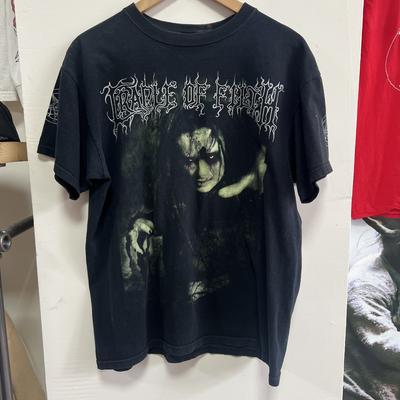 Vintage y2k Koszulka Cradle Of Filth VIP Tour Death Metalowa Koszulka Zespół Muzyka Rozmiar Lrg