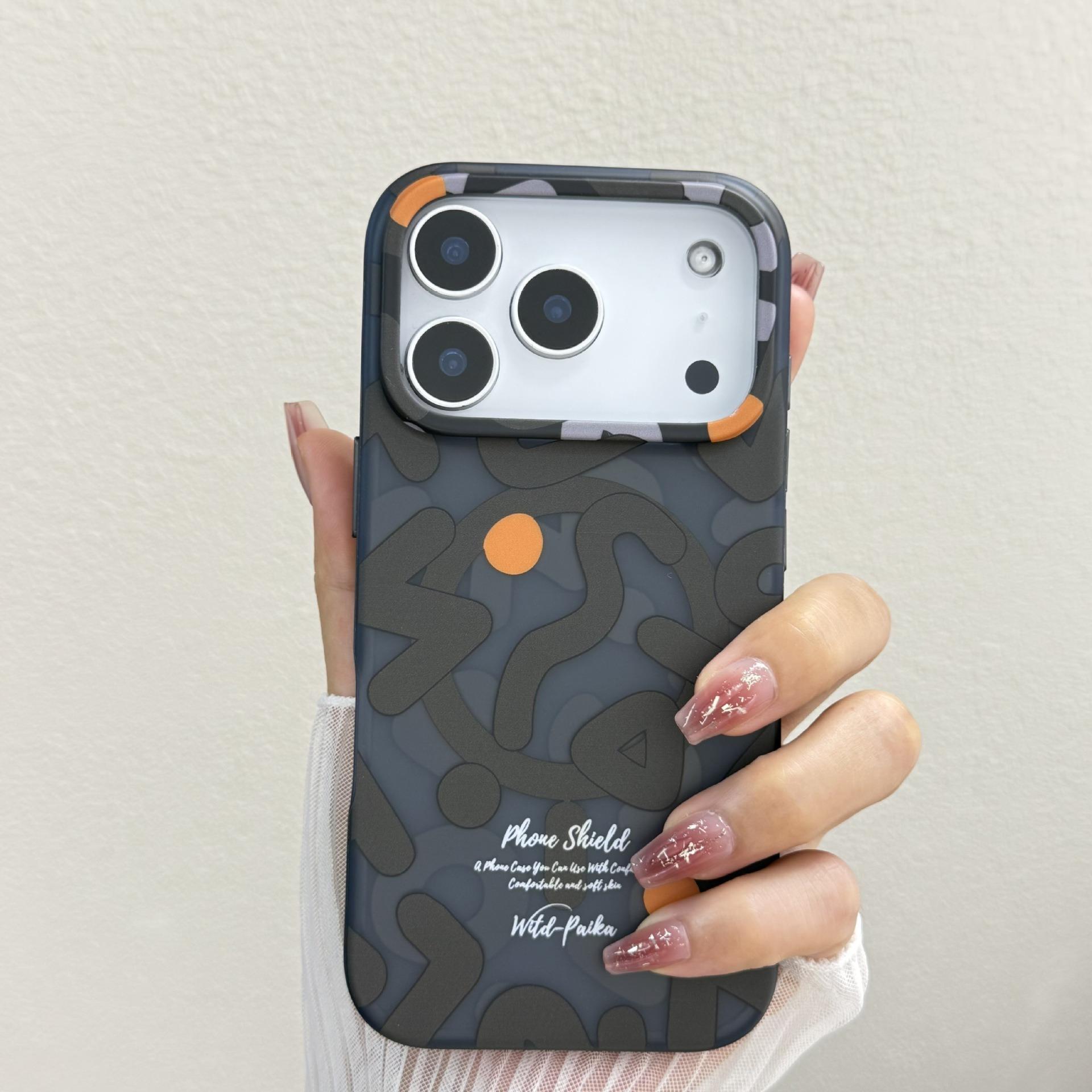 

Geometric Graffiti Phone Case for MagSafe iPhone 12 13 14 15 16 17 Pro Max Air Magnetic Wireless Charging Hard Protective Cover iPhone 12
