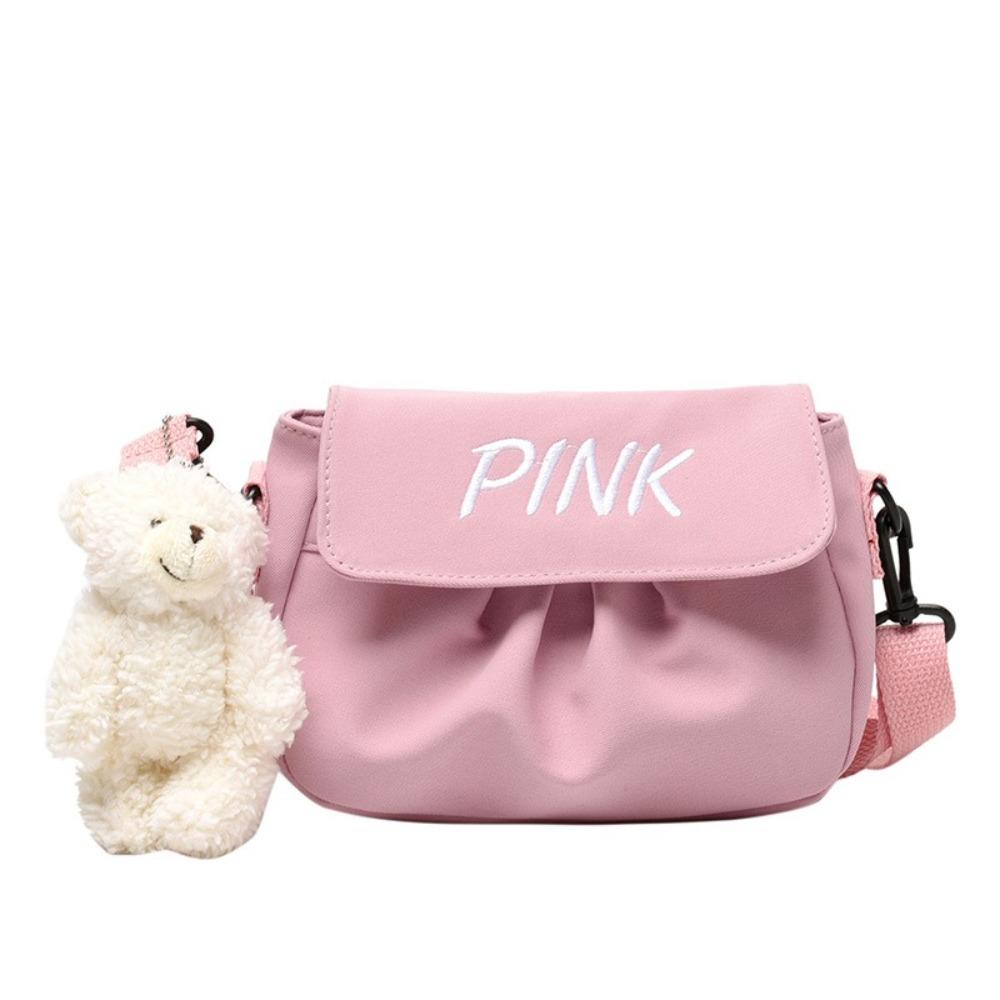 Trendy Fashionable Letter Crossbody Bag Canvas Simple Shoulder Bag Square Mobile Phone Bag Women's Fashion