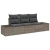 VidaXL Ensemble de Canapé de Jardin 3 Pièces avec Coussins Gris en Rattan Synthétique 3346919