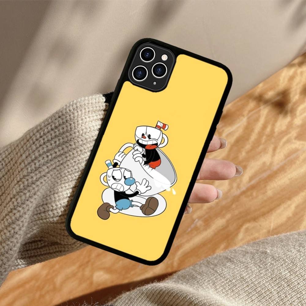 Cute Cuphead Phone Case For IPhone 17 16 Pro Max 11 12 13 14 15 Hard PC+TPU Bracket Back Cover