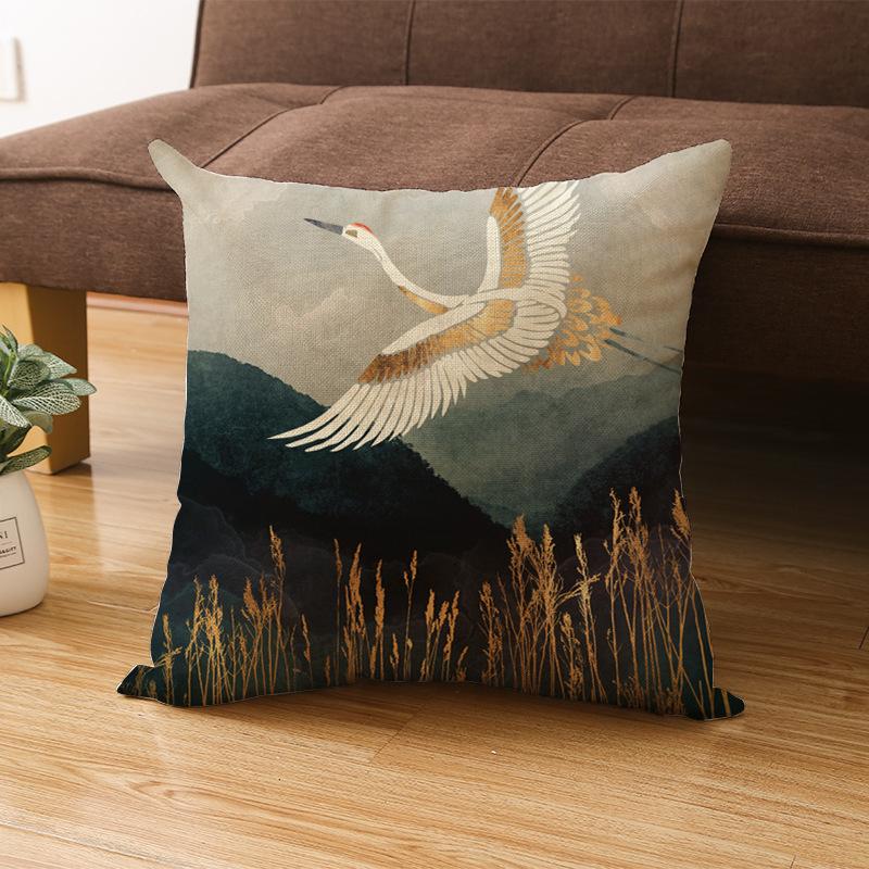 Home Landscape Polyester Pillowcase Home Digital Printing Sofa Cushion Waist Pillowcase