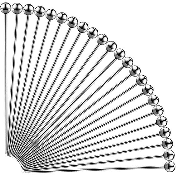 10 Pcs Metal Cocktail Picks, 4.17" Stainless Steel Reble Toothpicks Skewers for Drinks Garnish Martini Olive Appetizers Bar Accessories Gift