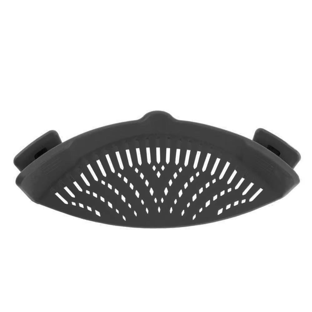 

1pc Clip on Strainer for All Pots Pans Silicone Pasta Strainer Kitchen Colander Food Strainer for Pasta Meat Vegetable Fruits L чёрный