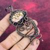 Copper Pink Opal Gemstone Pendant Copper Wire Wrapped Pendant Handmade Jewelry