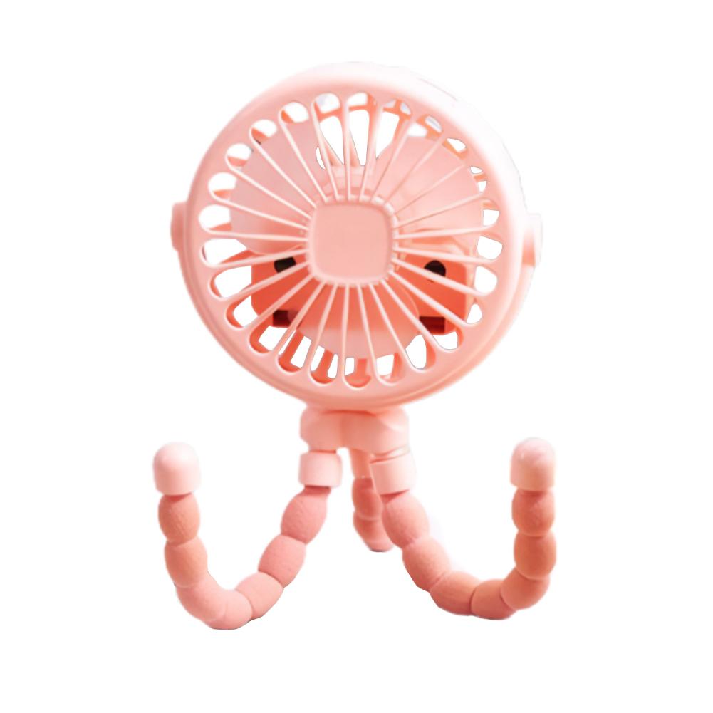 

Вентилятор для детской коляски, 3 скорости, портативный вентилятор с ночной подсветкой, настольный вентилятор, перезаряжаемый для коляски, автокресла, беговой дорожки, кемпинга розовый