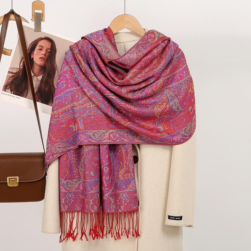 Retro Jacquard Paisley Hijab Cachecol Cotton Viscose Women Muslim Hijab Shawls Long Size Long Wraps Maders Moda Settlement