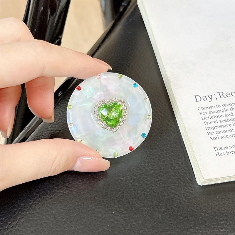 Rhinestone Gem Magnetic Telescopic Phone Holder Ring Compatible with Apple MagSafe