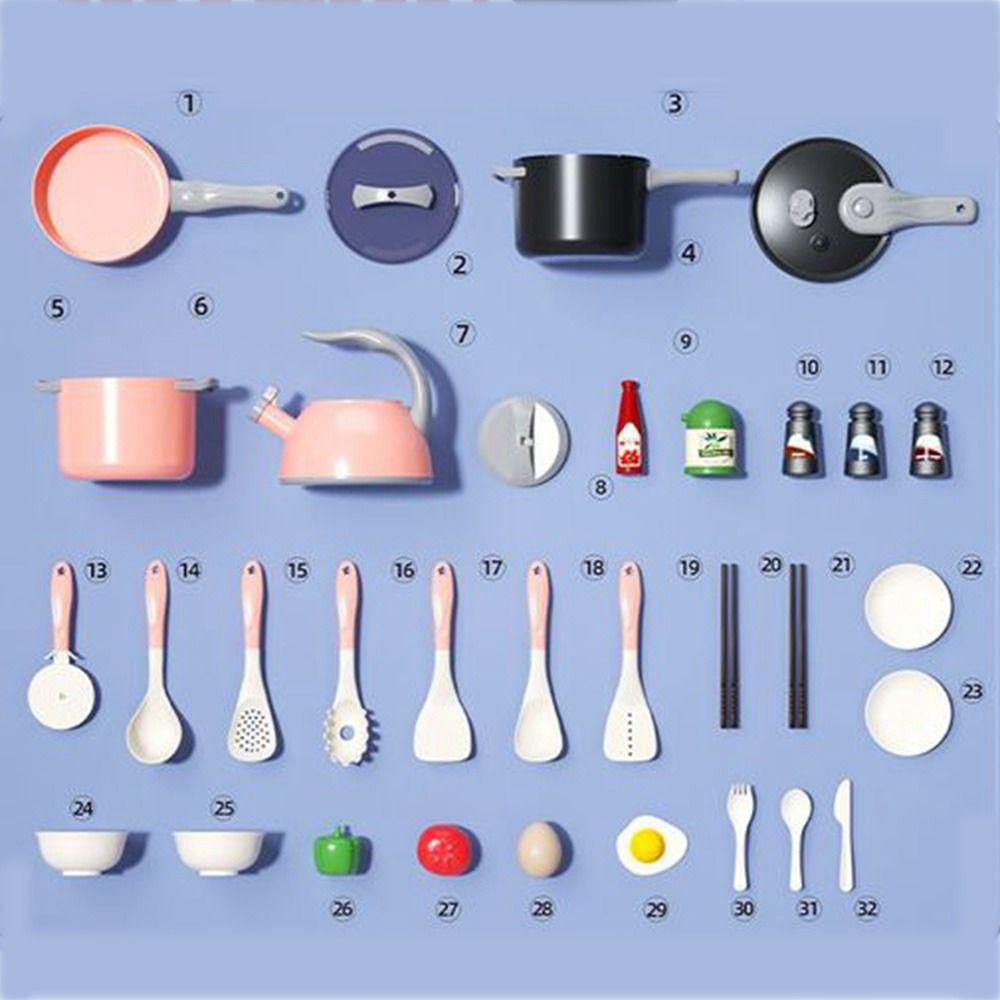 

Миниатюрная детская развивающая игрушка с кастрюлями, сковородками, кухонной утварью, детский игровой кухонный набор, подарок на день рождения розовый