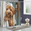 Lustige Coole Haustier Hund Duschvorhänge Niedliche Cartoon Teddy Spaß Hund Tier Scheunentor Dekor Polyester Kinder Badewanne Stoff Maschine