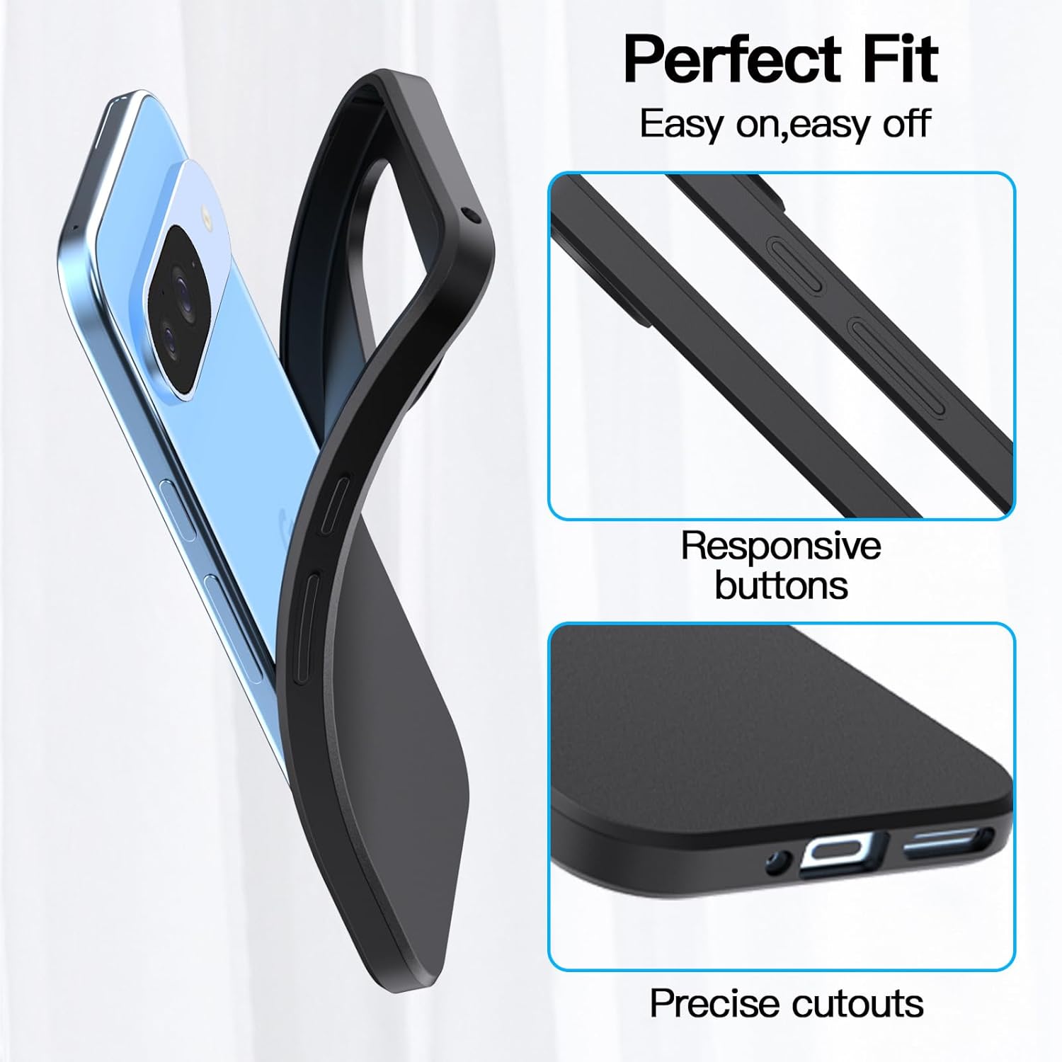 

For Google Pixel 9 Pro/Pixel 9 Case Anti-Drop Soft TPU Matte Phone Cover A