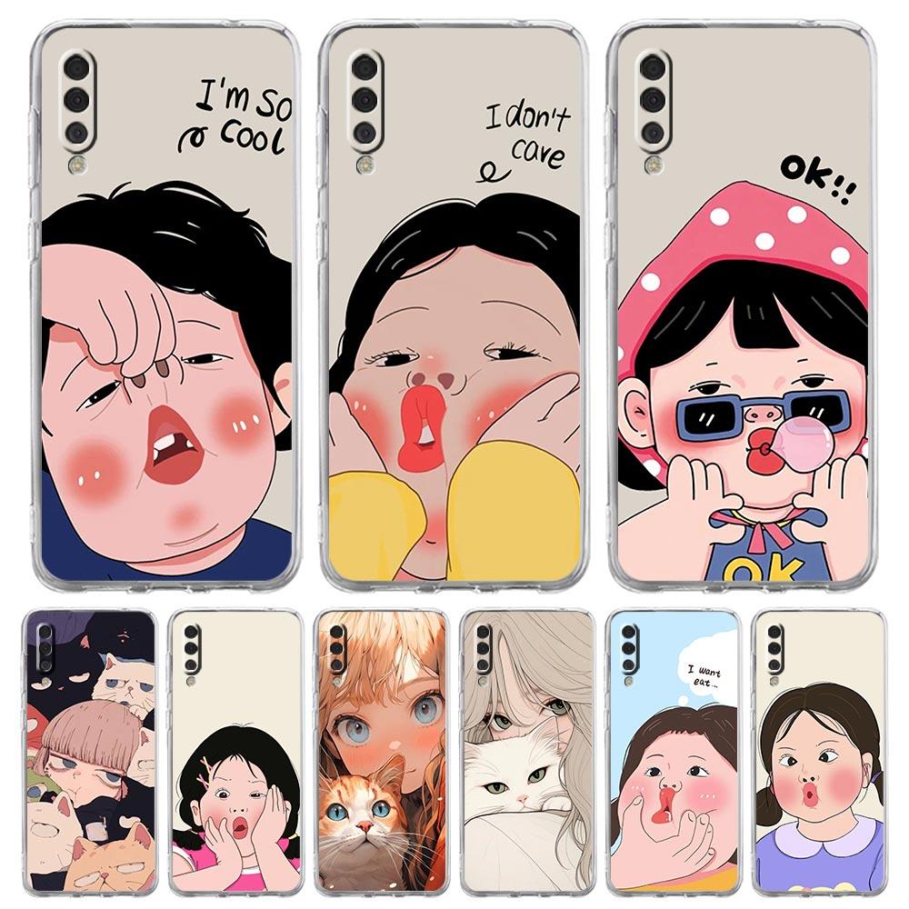 Cartoon Lustiges Jungen Mädchen Paar Hülle Für Samsung A54 A52 A50 A70 A40 A20S A20E A12 A14 A16 A22 A24 A42 A34 A32 5G A04s A06 Abdeckung