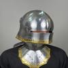 Sallet Helmet Medieval Knight Armor 18g Mild Steel Helmet LARP Cosplay Halloween Costume Gothic Armor Helmet Best Gift