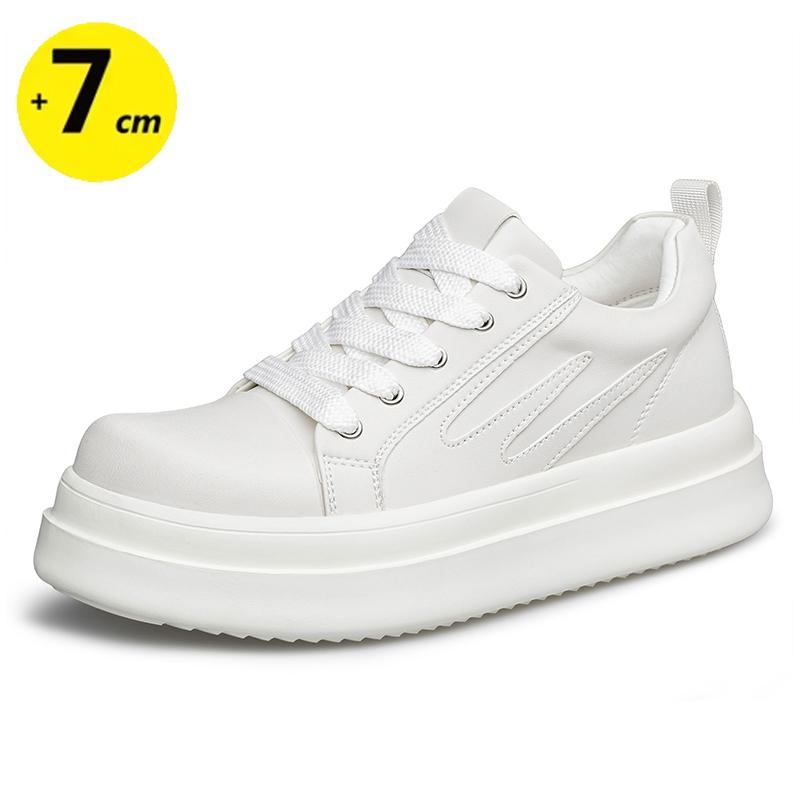 

Elevator Shoes Men 7cm Lifting Board Shoes White Platform Taller Sneakers Hidden Height Enhancing Increase Sports Casual Shoes 38
