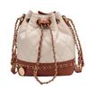 Small Quilted Water Bucket Bag With Drawstring Chain For Daily Use