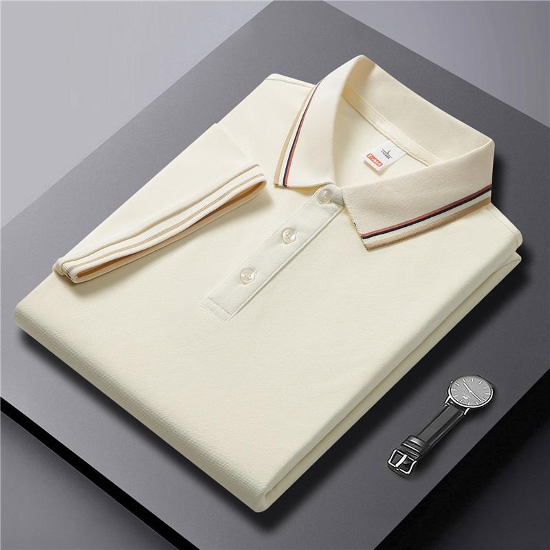   Men's Summer Striped Collar Polo Shirt Short Sleeve Business Casual Breathable