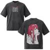 Washed Vintage Anime Darling In The Franxx Zero Two Graphic T Shirt Men Women 90s Manga Casual Y2K Gothic Cotton Oversized T-shirts