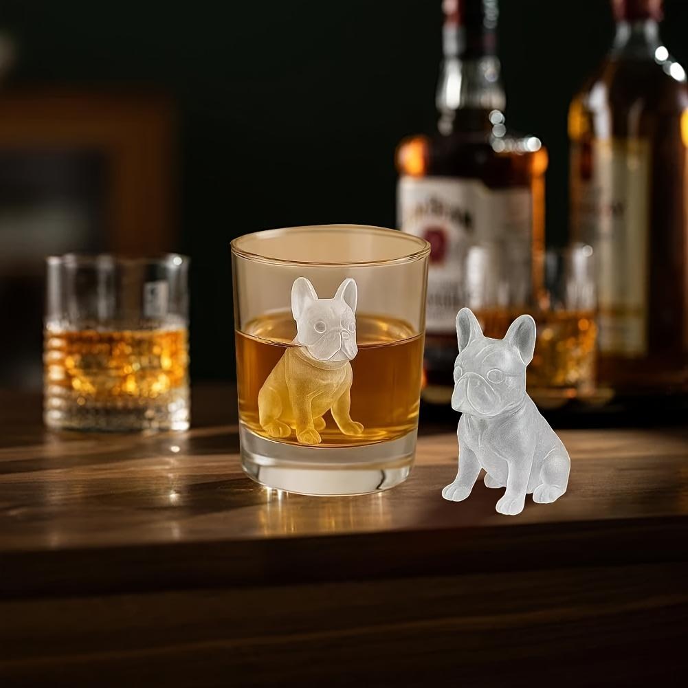 1pc French Bulldog Ice Cube Mold, 3D Silicone Dog-Shaped Ice Grid, 6-Hole Fun Animal Shaped Large French Bulldog Ice Tray, Cute Novelty Dog Ice Box