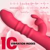 Rabbit Thrusting Vibrator for Women Vagina G-Spot Nipple Clit Clitoris Stimulator Telescopic Dildo USB Sex Toys for Woman