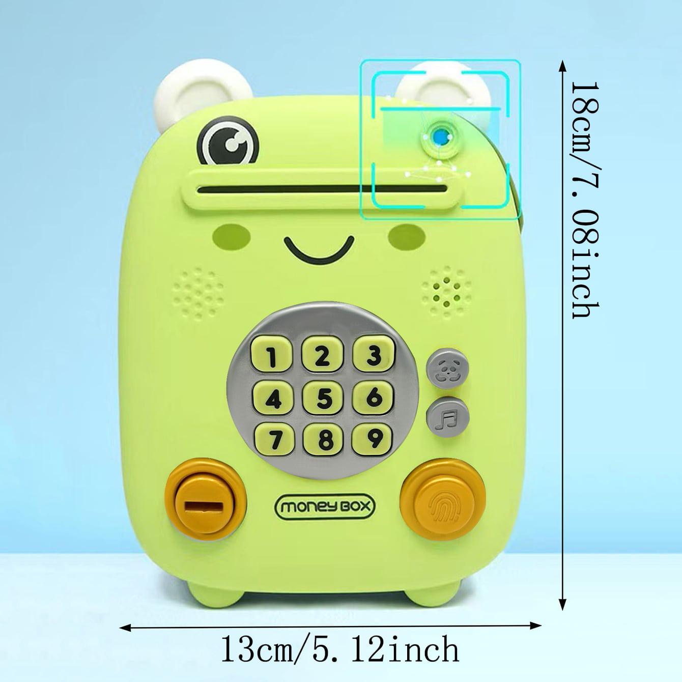 

1 шт. Детская копилка в виде лягушки, Копилки с кодовым замком, Копилка для монет и банкнот, Безопасный ящик для хранения, Подарок зелёный