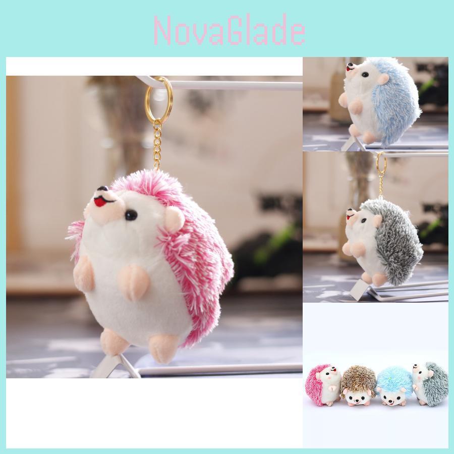 Adorable Hedgehog Plush Toy Soft Stuffed Keychain Doll Cute Small Animal Gift