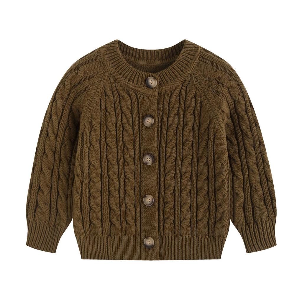 Unisex Baby Kabelstrick Baumwoll Cardigan: Stilvoller Frühjahrs- und Herbstpullover für Babys und Kleinkinder