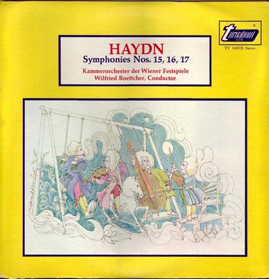 LP Deska JOSEPH HAYDN, KAMMERORCHESTER DER W - Symfonie č.. 15, 16, 17 TV34092S Turnabout 1971 USA Klasické Použité