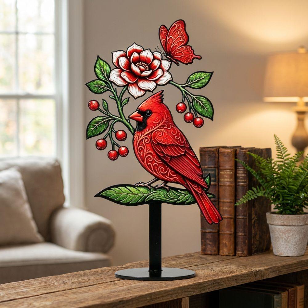 2D Flat Floral Bird Garden Stake Acrylic Flower Pattern Ornaments  Outdoor Lawn Use