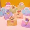 10pcs 3D Bouquet Creative Greeting Card Flower Shop Birthday Wishes Small Cards Teacher's Day Thank-you Card