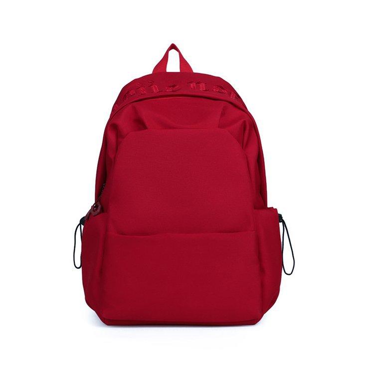 Student Schoolbag Women s Large Capacity Solid Color Backpack красный