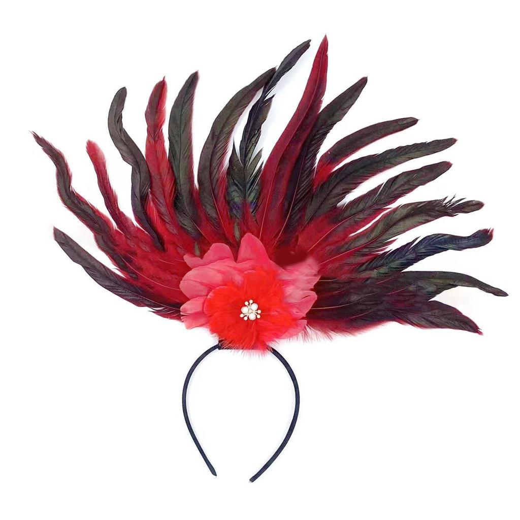 Elegant Feather Headband Cosplay Hair Accesories Fashion Hairpieces Costume Headwear for Parties and Celebrations