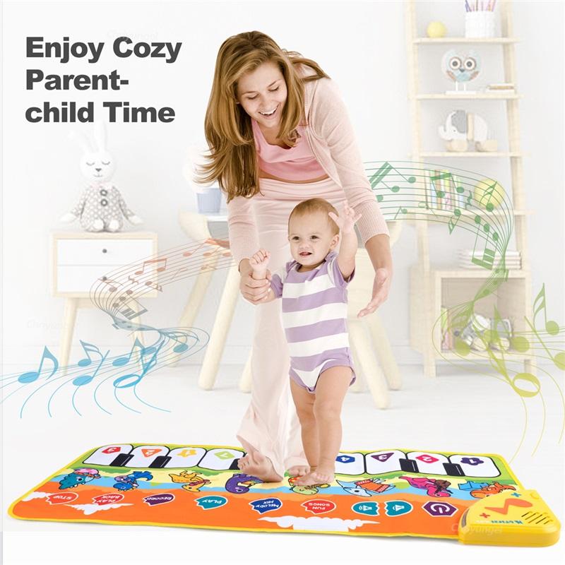 Piano Mat for Kids Kids Toddlers Floor Keyboard Dance Mat Baby Fitness Play Animal Music Blanket Instrument Toys Girl Boy Gift