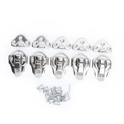 5 Ensembles Loquet Moraillon Alliage Antique Quincaillerie de Boîte à Outils Serrure pour Petites Boîtes d'Objets Maisons de Poupées Boîtes à Outils Nickel Blanc