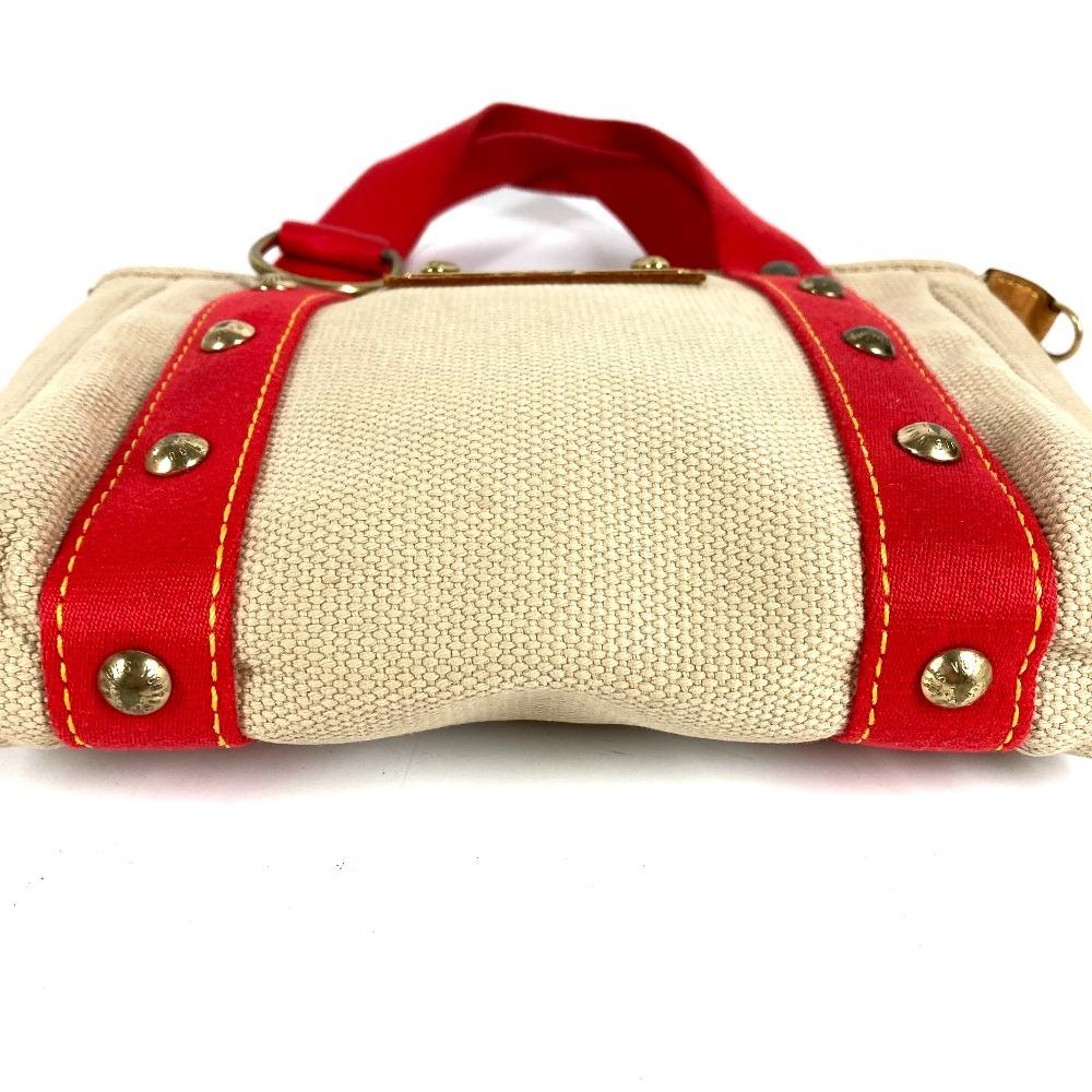 Louis Vuitton M40038  Antigua Cabas PM Bag Tote Bag Hand Bag Canvas Beige/Red