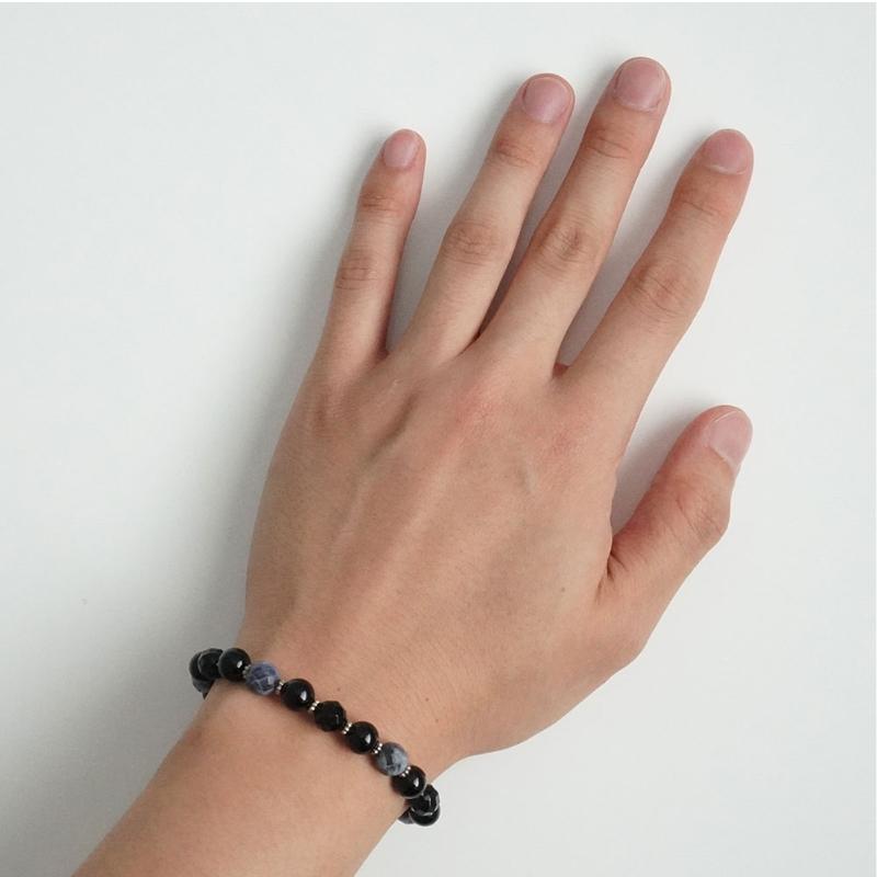 BTS Jungkook Worn Genuine Gemstone Bracelet Onyx Sodalite Healing Crystal Korean Idol Style Couple Jewelry Gift