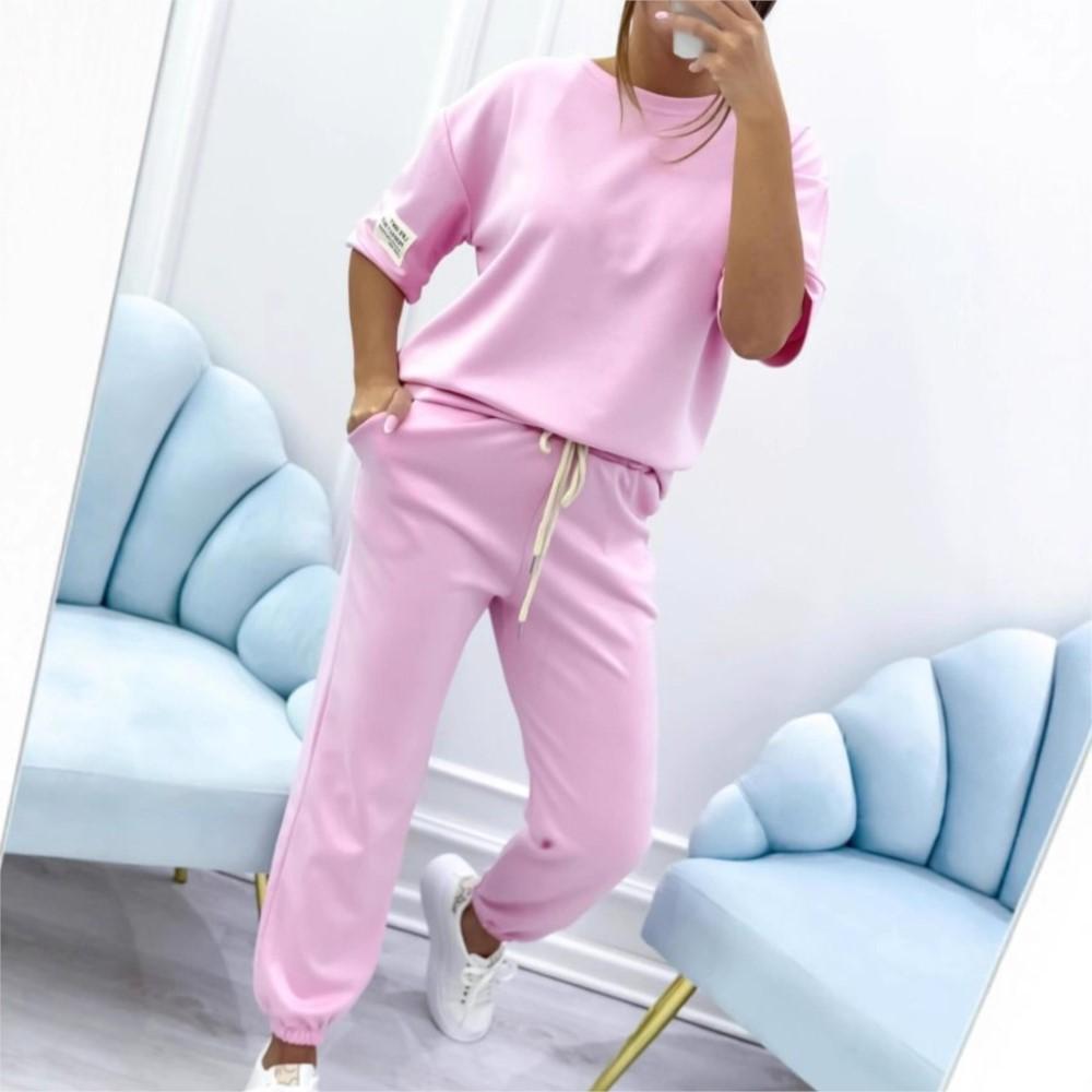 Moda O-Neck Manica Corta T-shirt Monocolore Pantaloni da Donna Set 2 Pezzi Estate Casual Sportivo Elastico Pantaloni a Piedi Stretti Tuta
