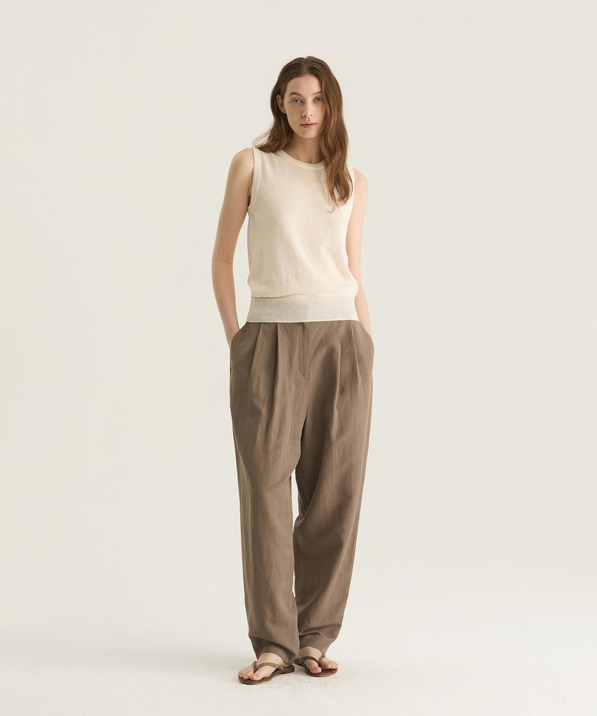 Oteumilkape Linen Sleeveless Knit - Ivory