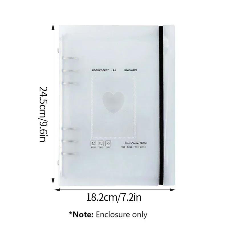A5 Photocard Holder Album for Photographs Bound Photo Card Holder Kpop 3 Inch Heart Shaped School Stationery Binder Picture Home