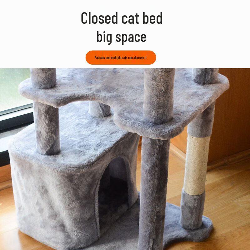 Large Cat Tree Condo with Sisal Scratching Post