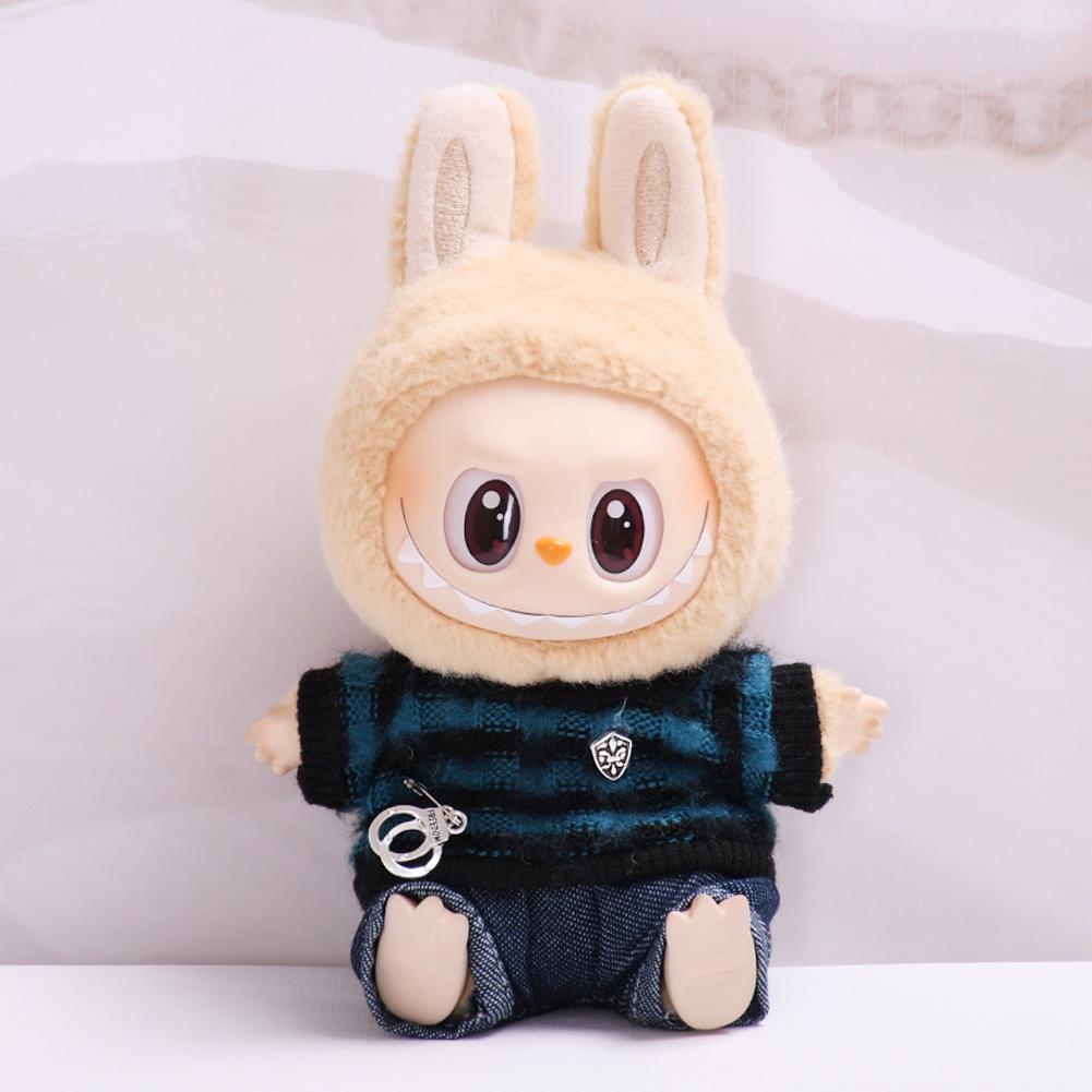 For 15-17cm Labubu Doll Clothes Fashion Clothes Hoodies Doll Clothes Color Match Hoodies Dolls Accessories Cute Decoration Little Cloths